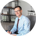 Male therapist in office